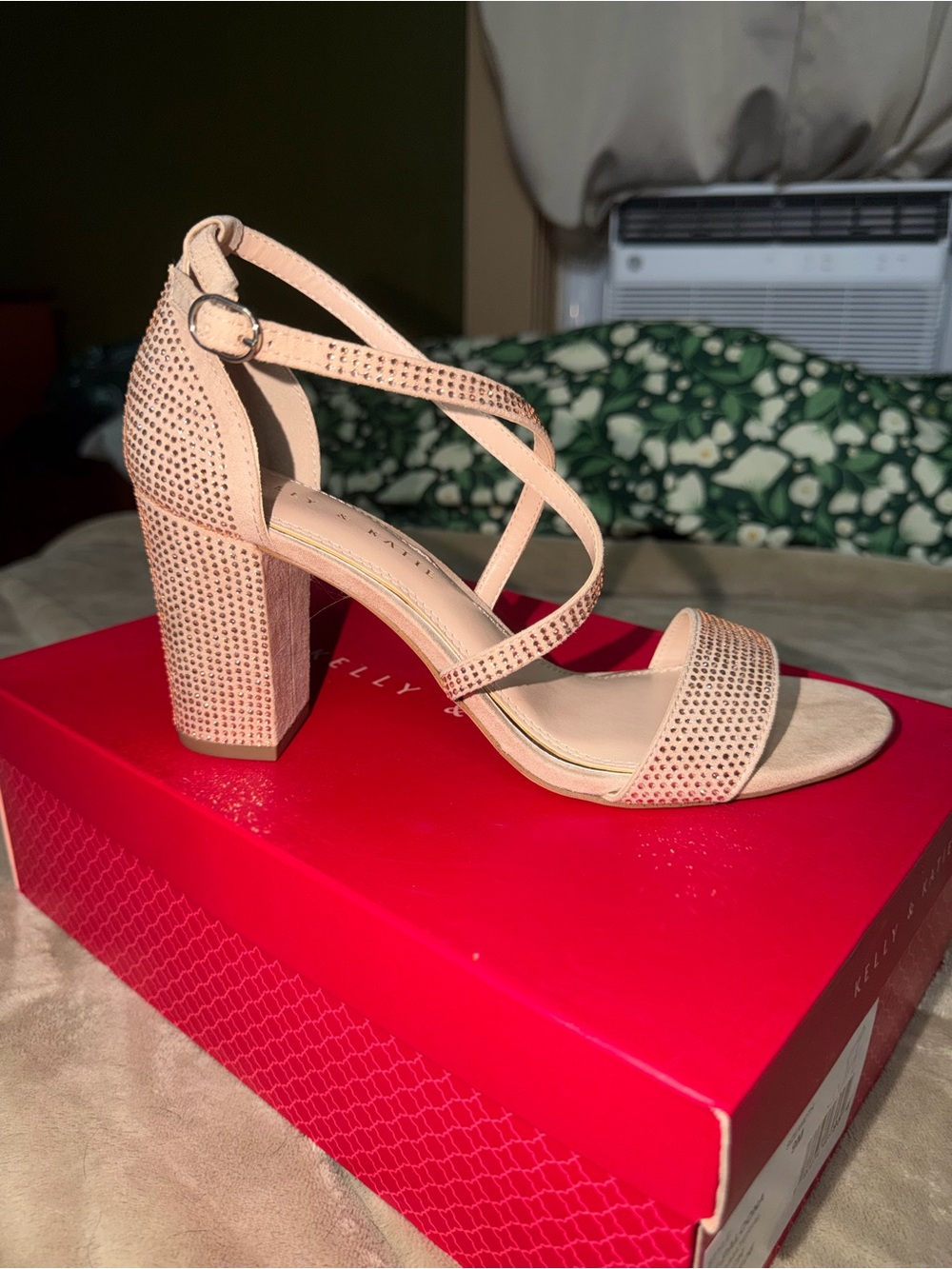 Kelly & Katie Blush Strappy Block Heel Sandal